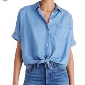 Madewell Denim Front-Tie Shirt